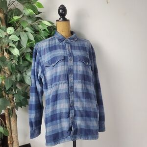 Columbia Mens Buffalo Bluff Flannel Shirt Jacket Plaid Check Size M